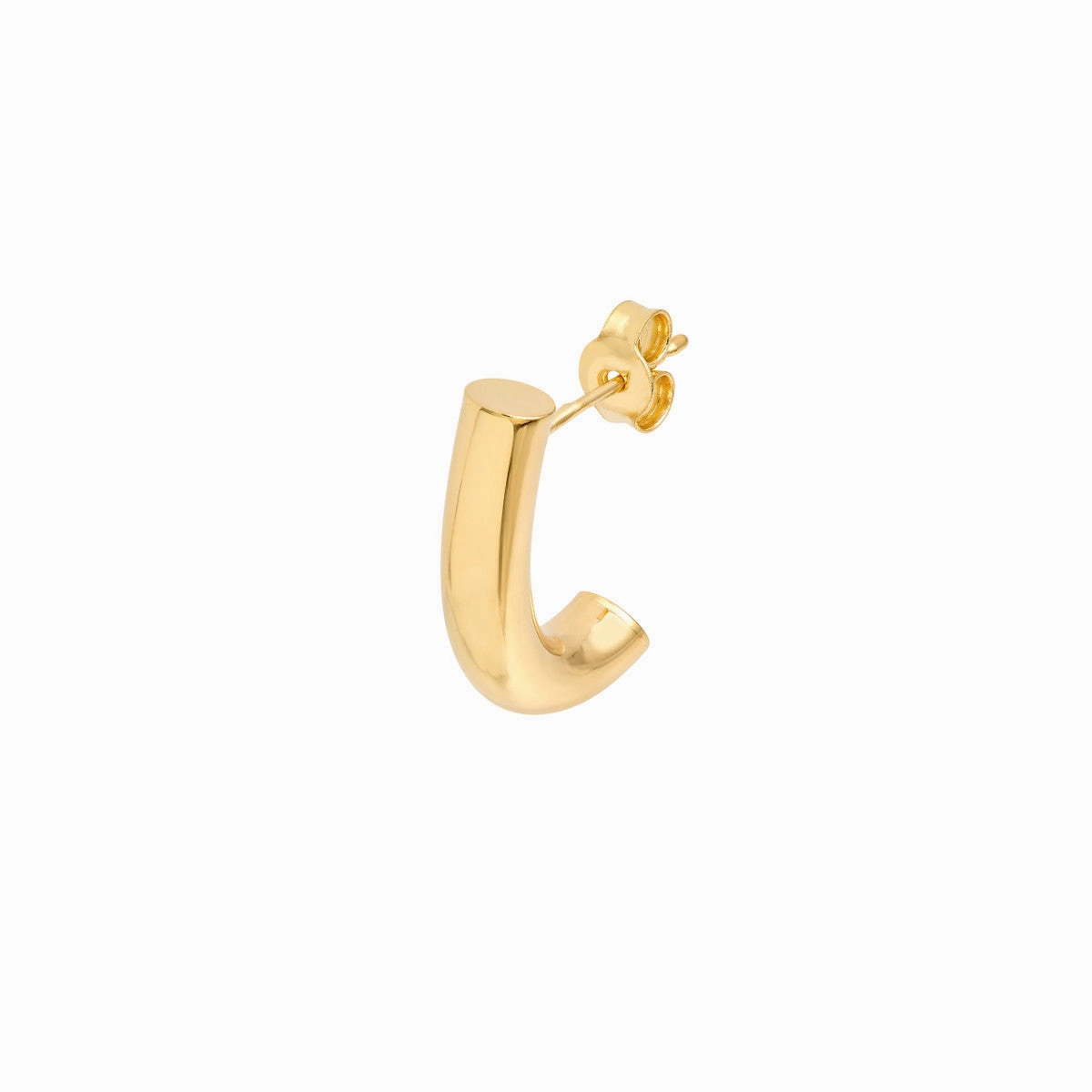 14K Yellow Gold 4.00mm Small Round J Hoop Earrings