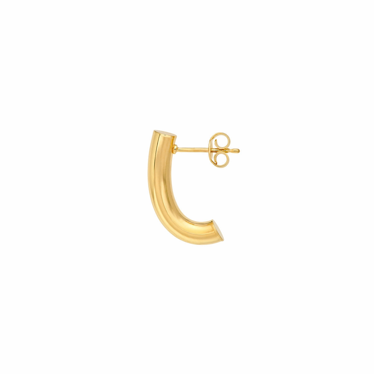 14K Yellow Gold 4.00mm Small Round J Hoop Earrings