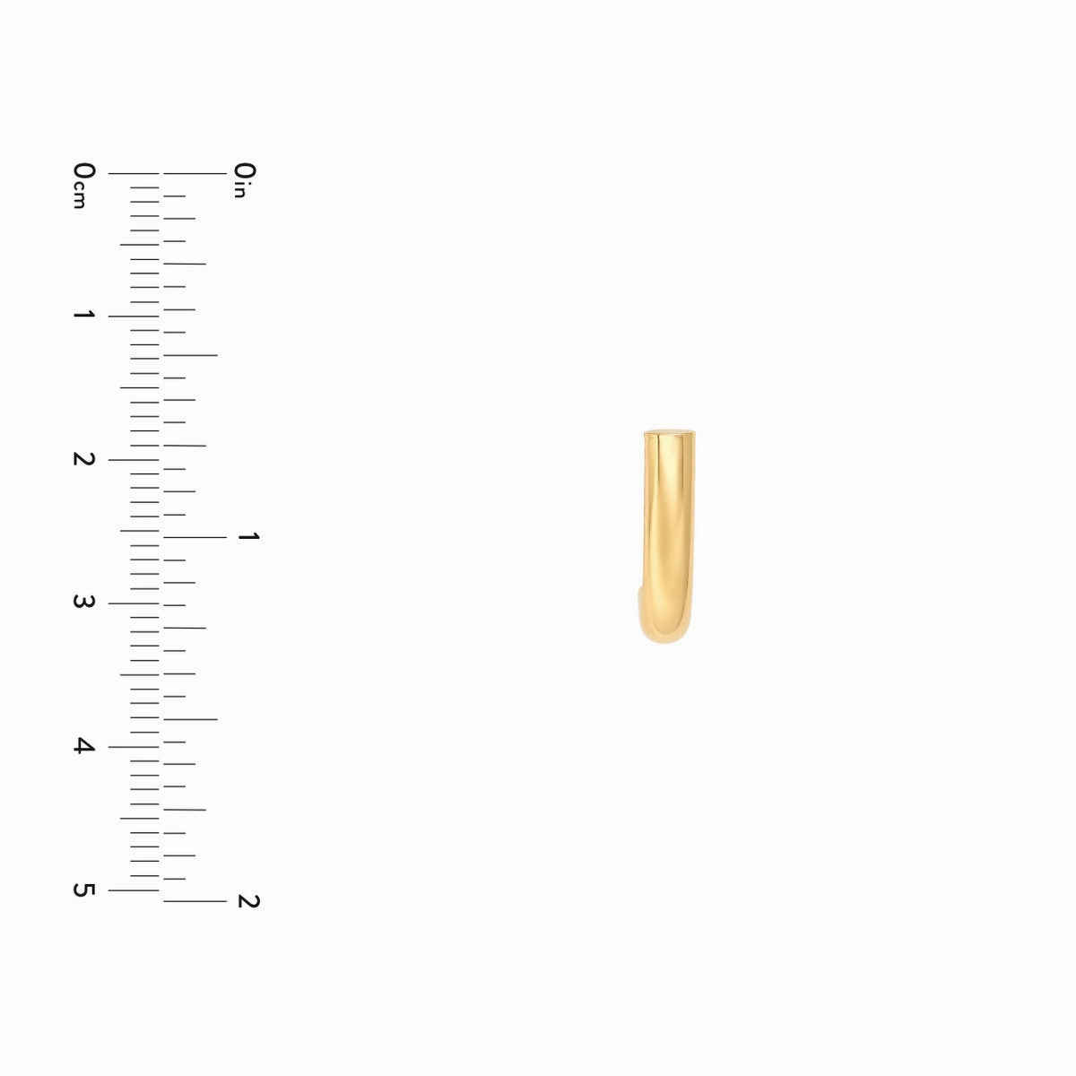 14K Yellow Gold 4.00mm Small Round J Hoop Earrings