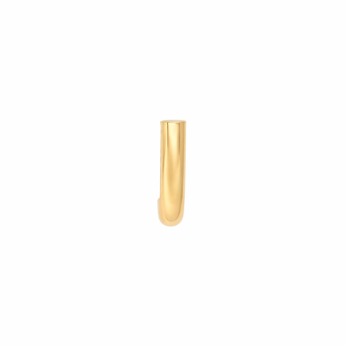 14K Yellow Gold 4.00mm Small Round J Hoop Earrings