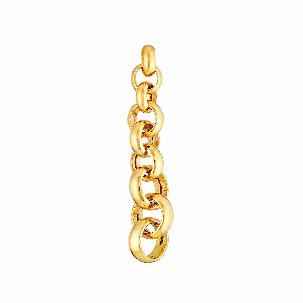 14K Yellow Gold Graduated Rolo Dangle Earrings