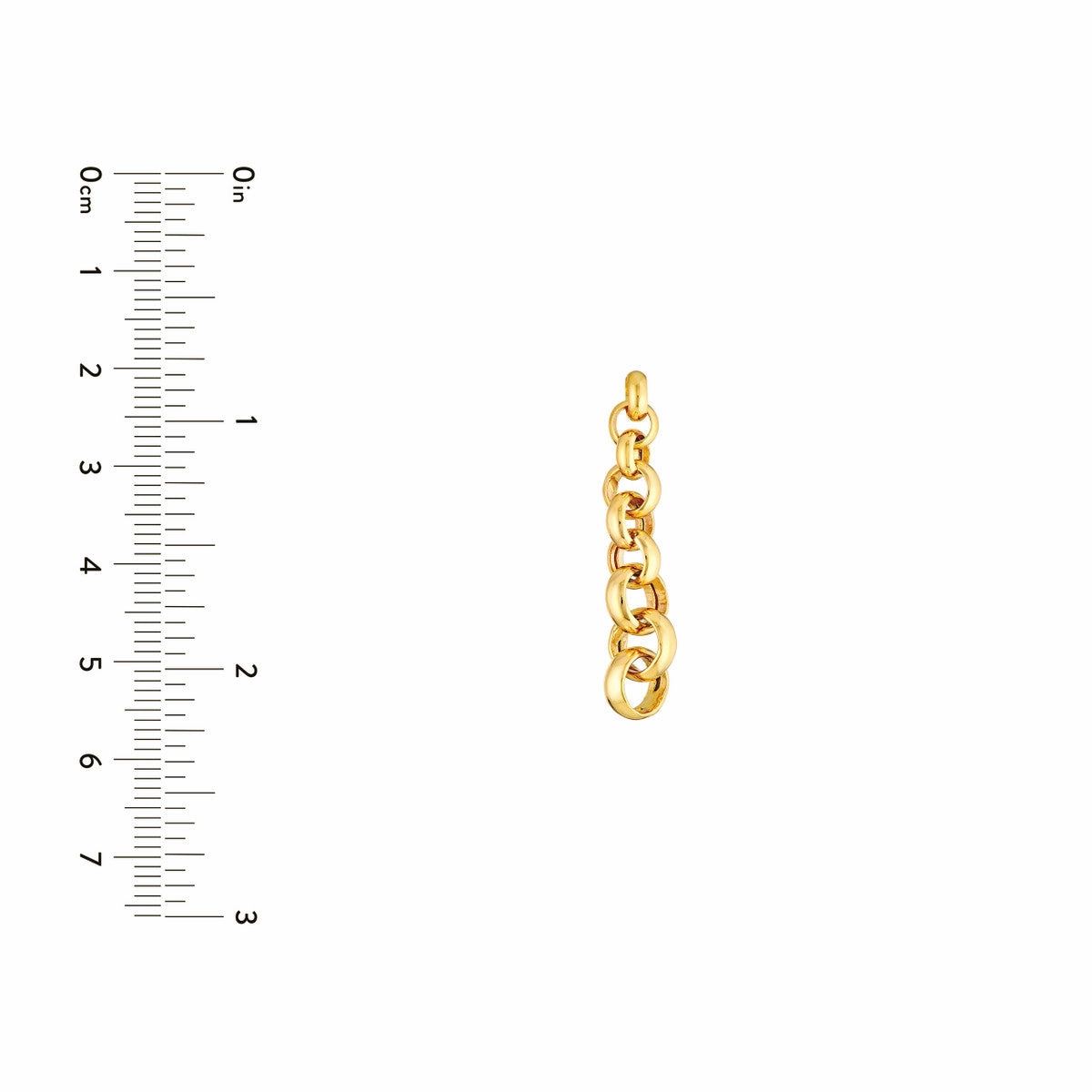 14K Yellow Gold Graduated Rolo Dangle Earrings