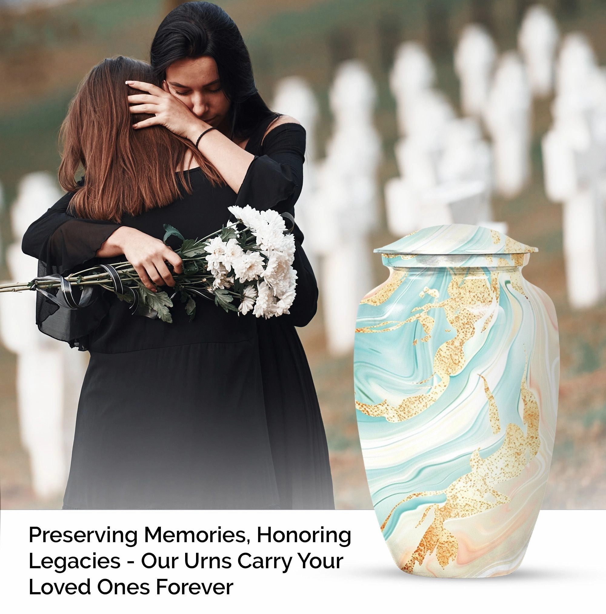 Abstract Urn Essence: Classic and Timeless Decorative Funeral Urn