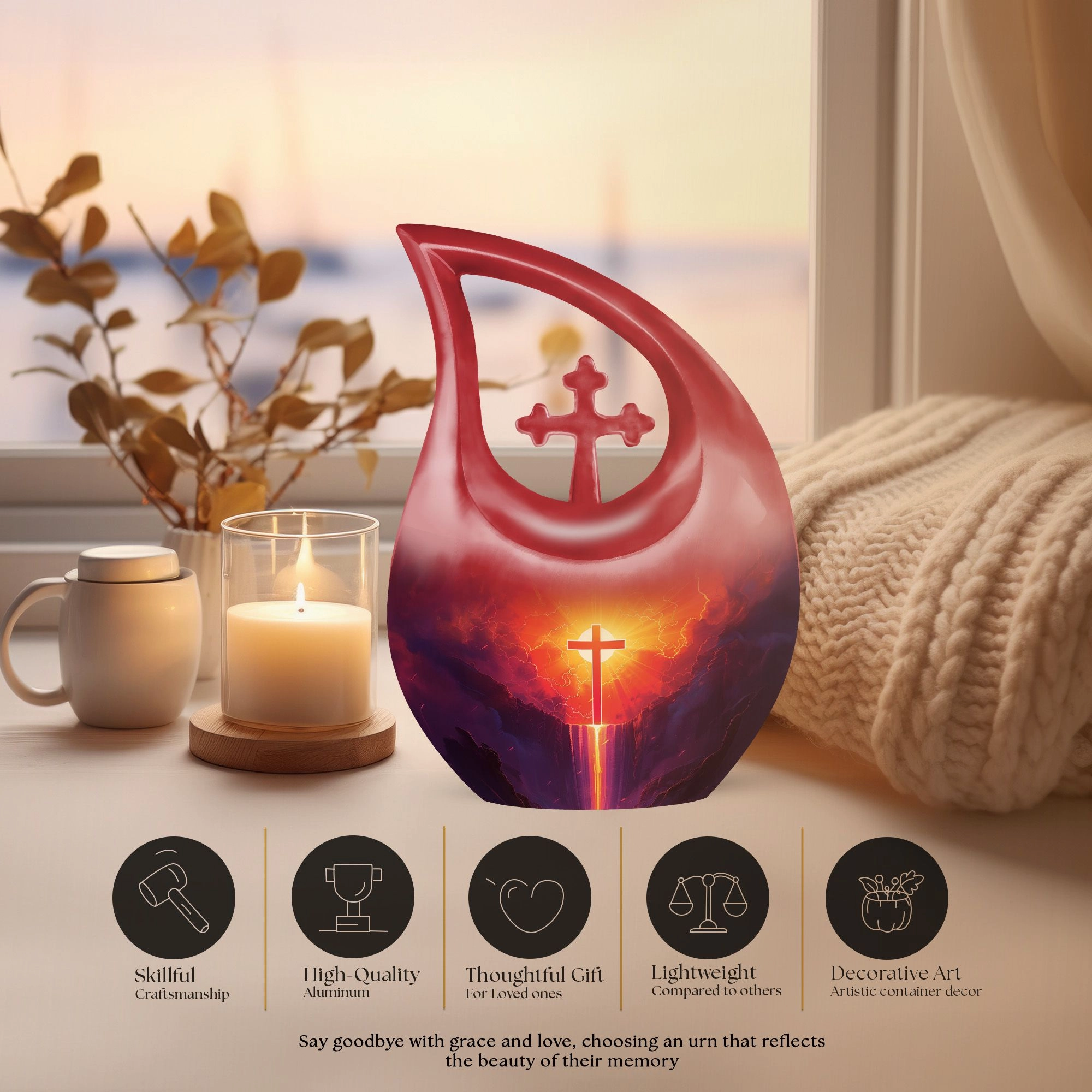 Affordable Cross Urn - A Timeless Memorial Tribute