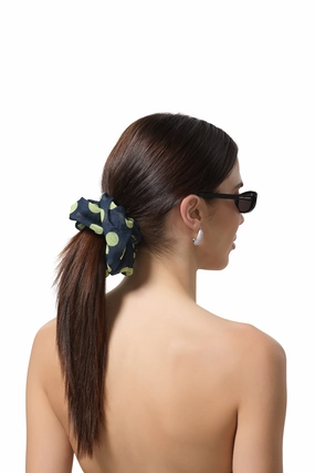 AFRM Oversized Scrunchie - Navy Dot