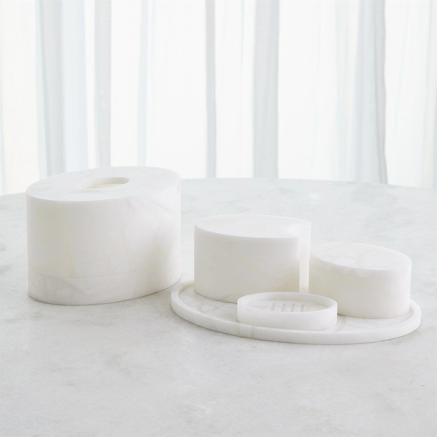Alabaster Oval Box