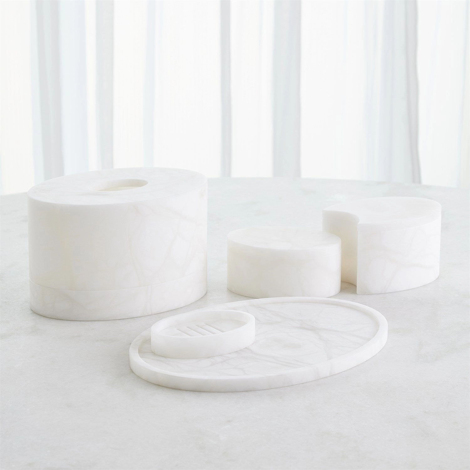 Alabaster Oval Box