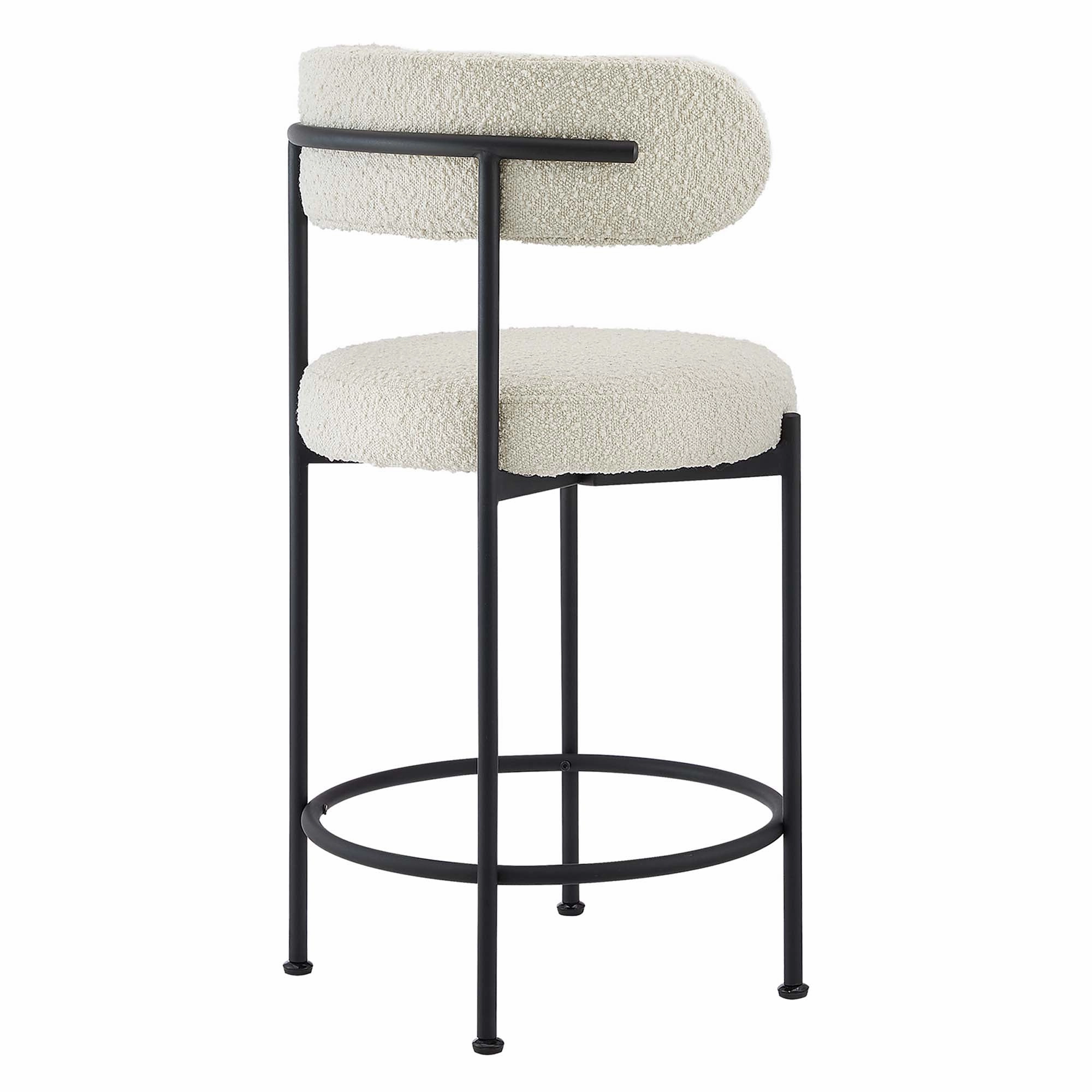 Albie Boucle Fabric Counter Stools - Set of 2 by Modway