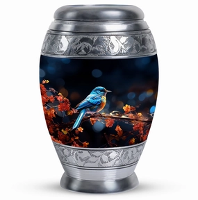 Blue Sparrow Large Cremation Urn: Timeless Memorial Gift