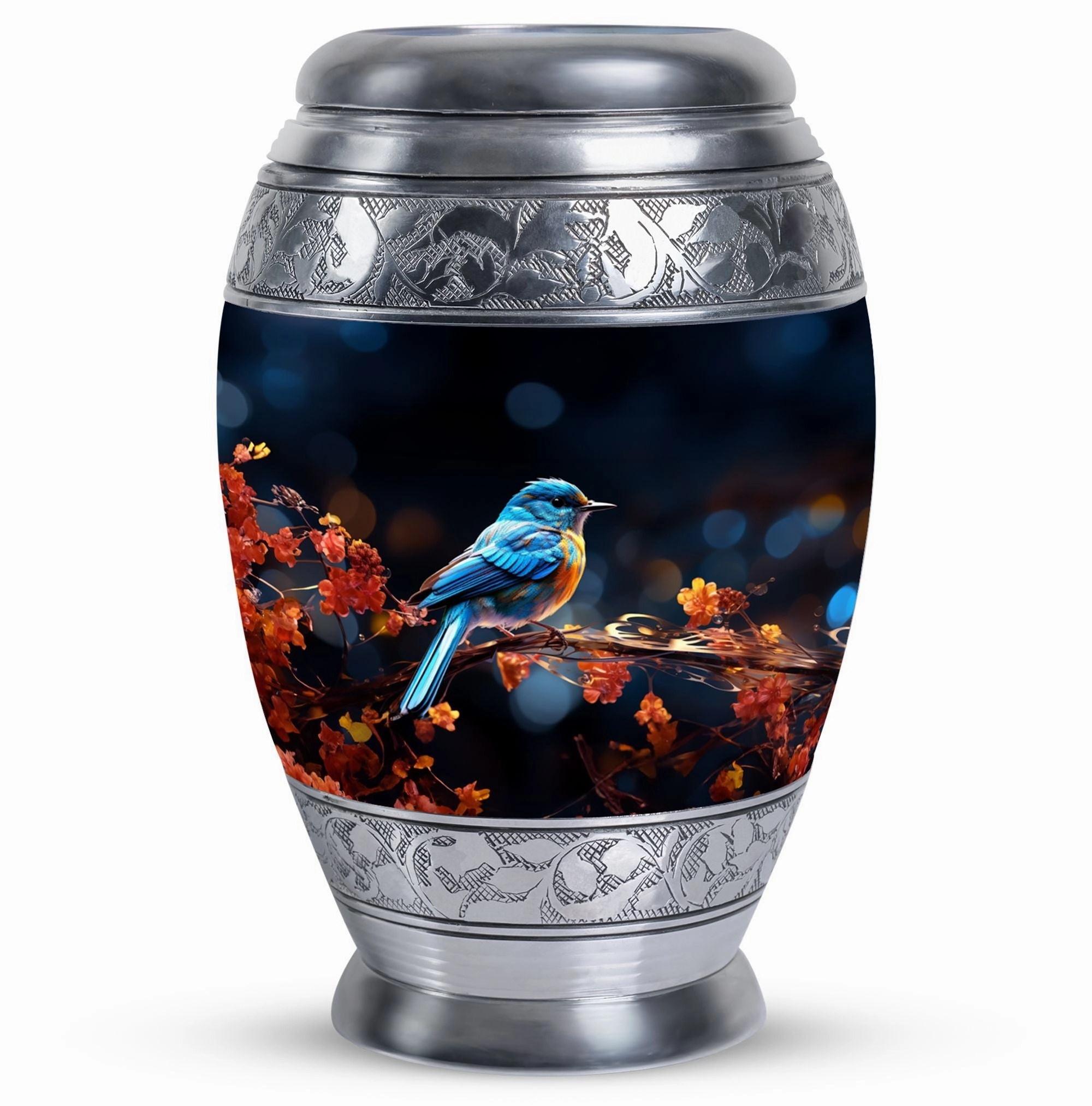 Blue Sparrow Large Cremation Urn: Timeless Memorial Gift