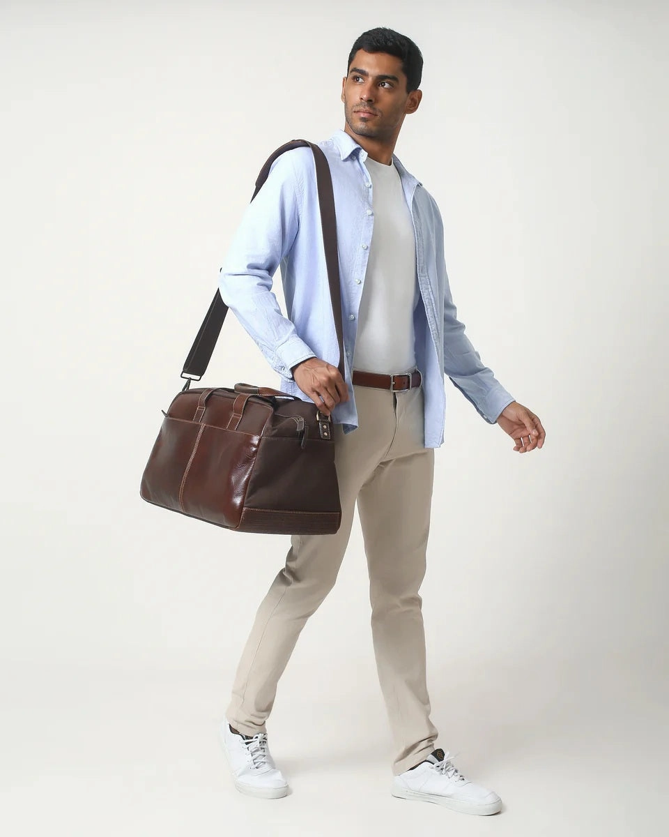 Boconi Garth Commuter Leather Duffle Bag