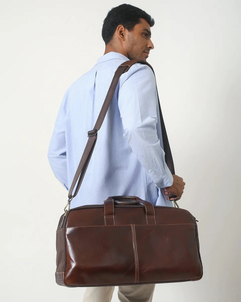 Boconi Garth Commuter Leather Duffle Bag