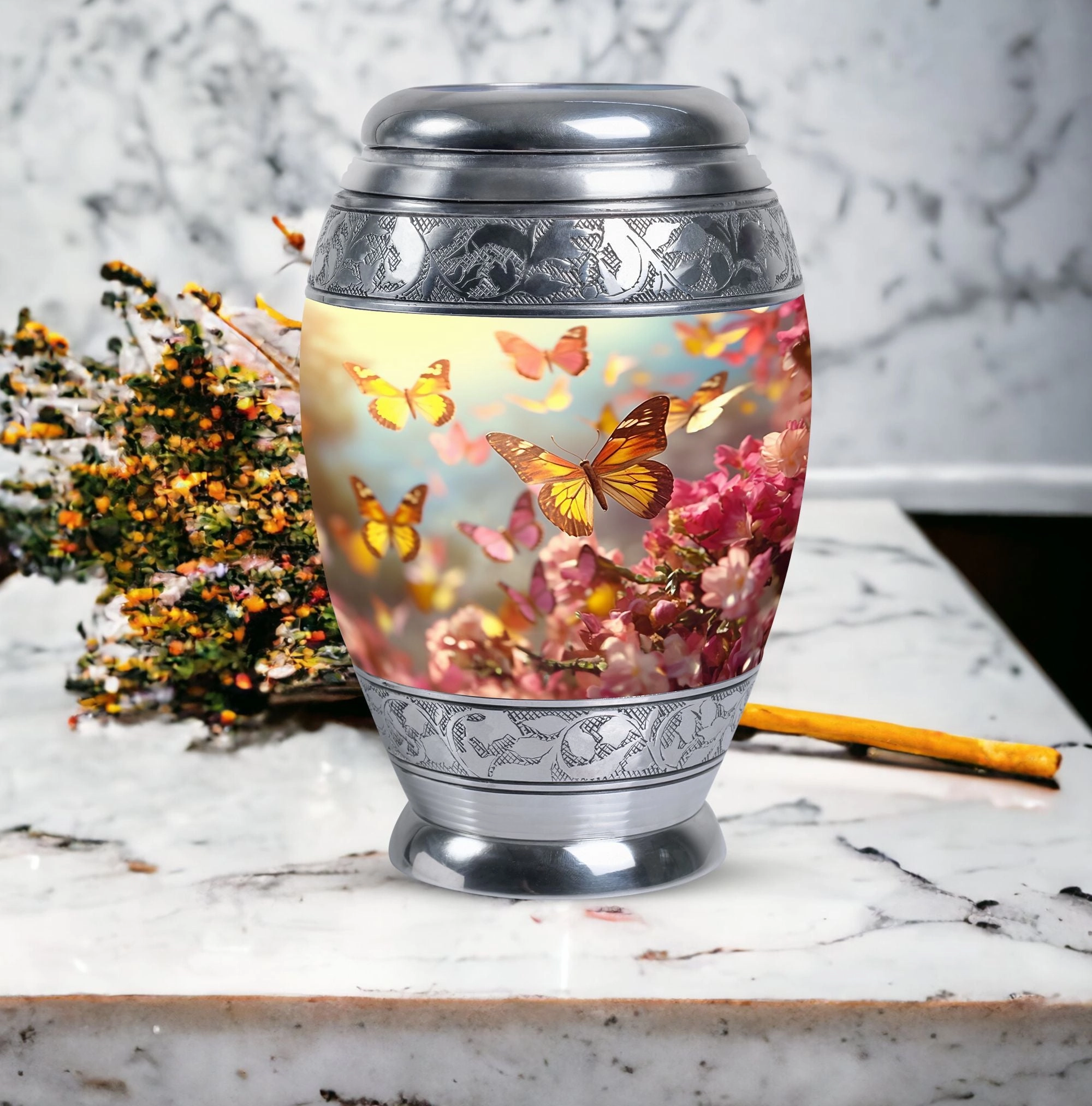 Butterflies Garden: Timeless Memorial Cremation Urn
