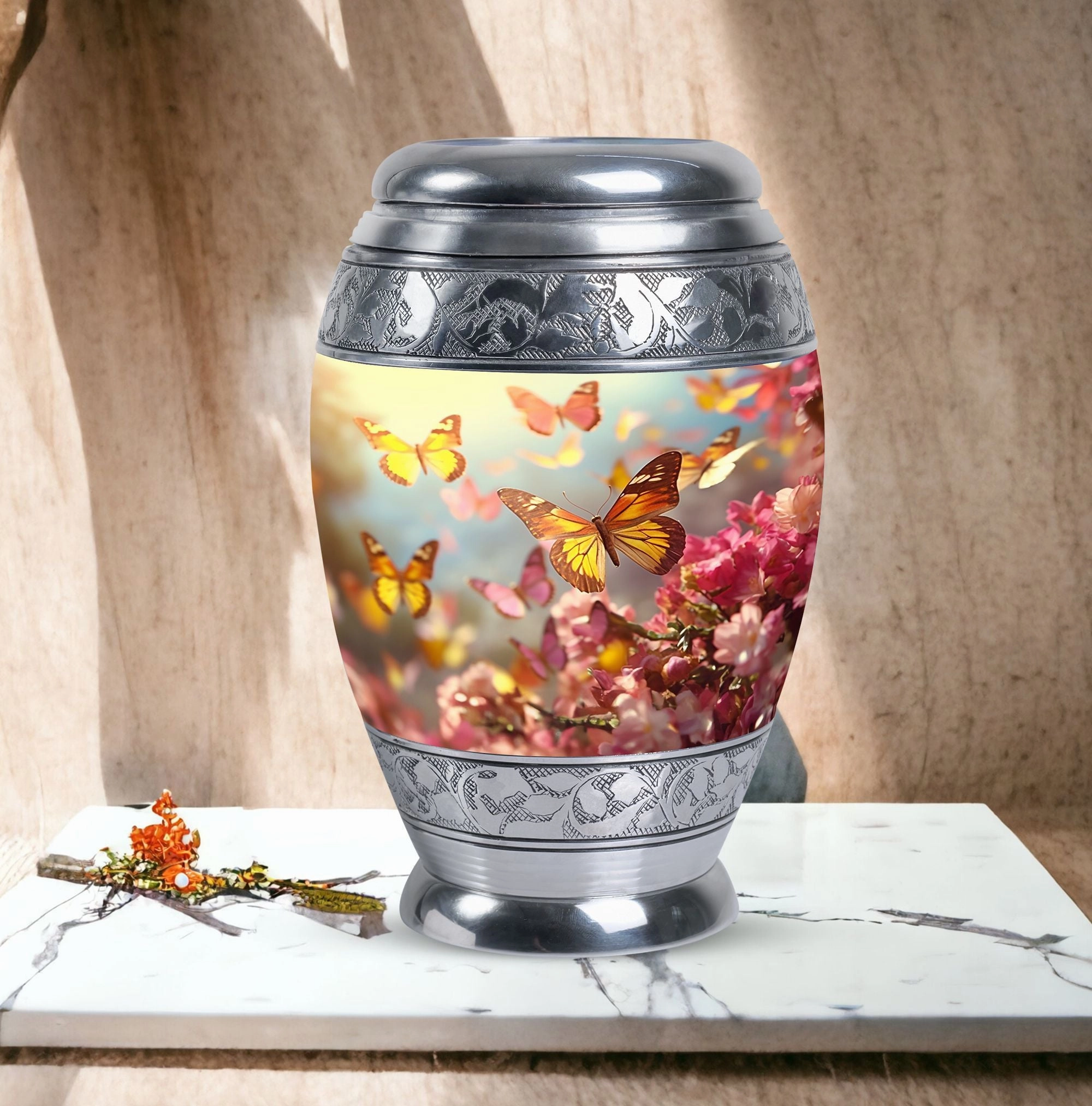 Butterflies Garden: Timeless Memorial Cremation Urn
