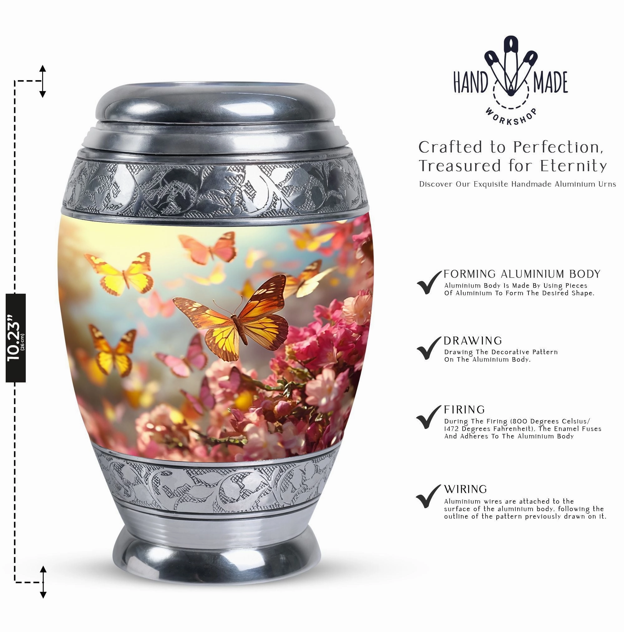 Butterflies Garden: Timeless Memorial Cremation Urn