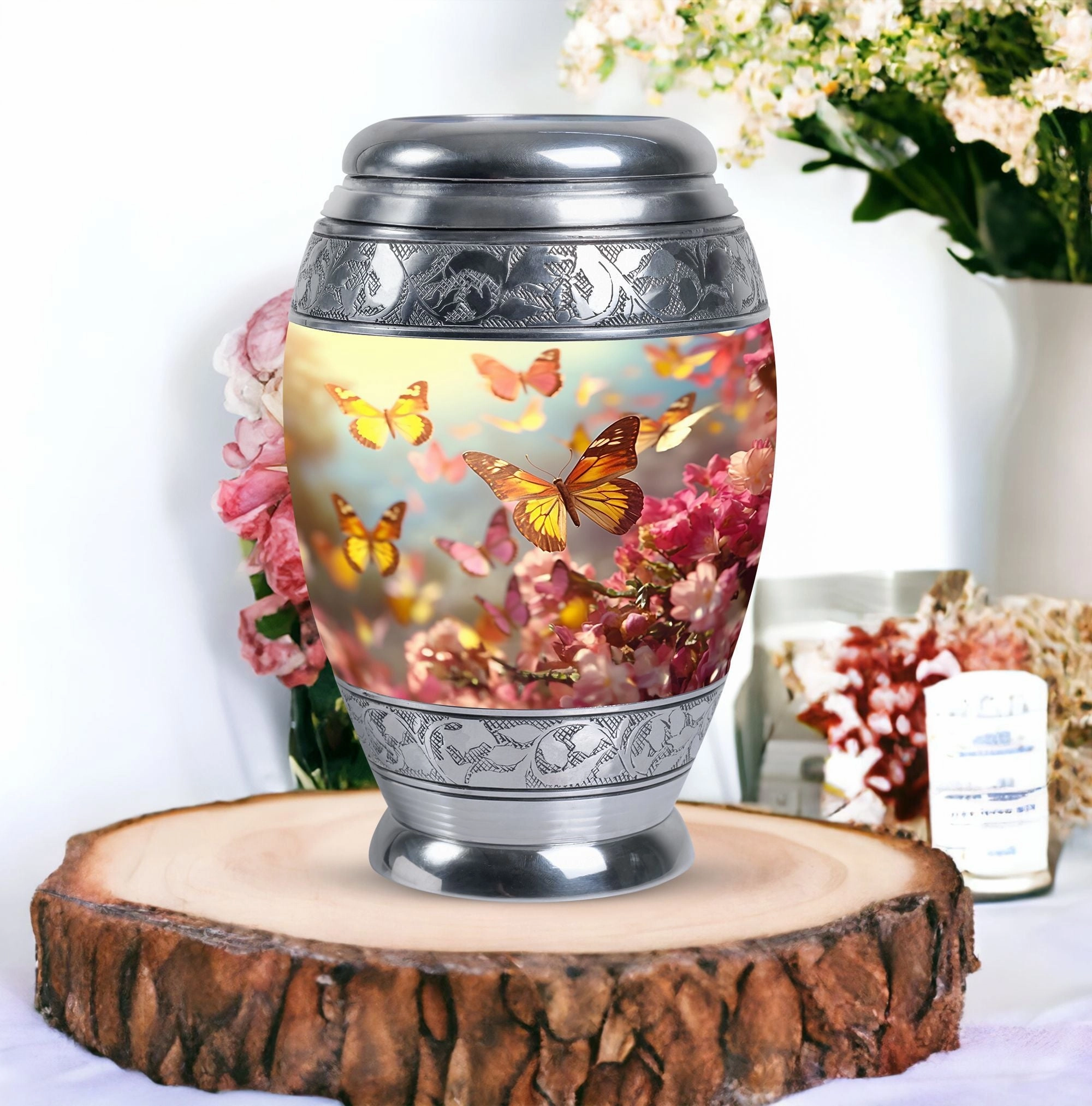 Butterflies Garden: Timeless Memorial Cremation Urn