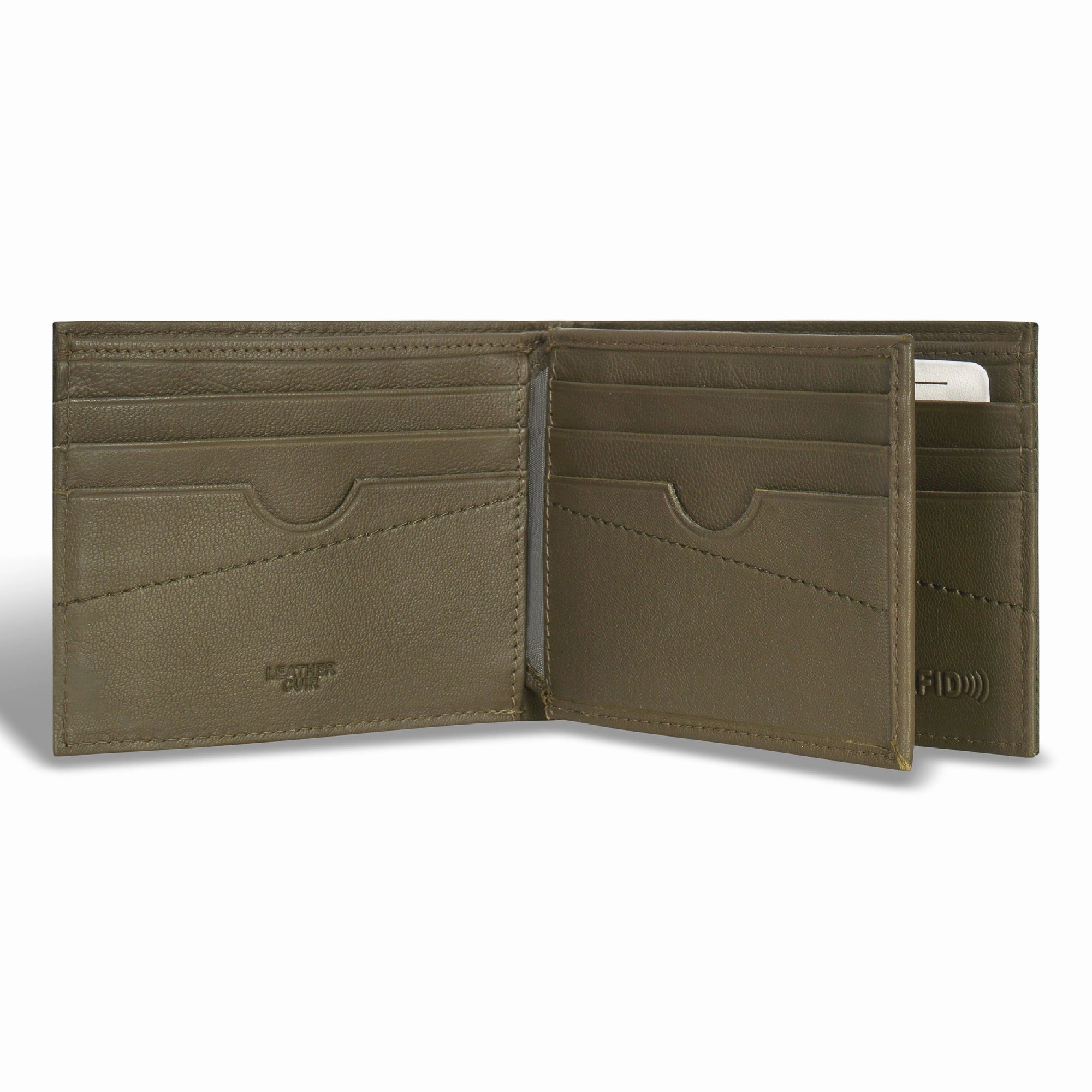 Camo / Leather Center Wing Wallet *Drop Ship*