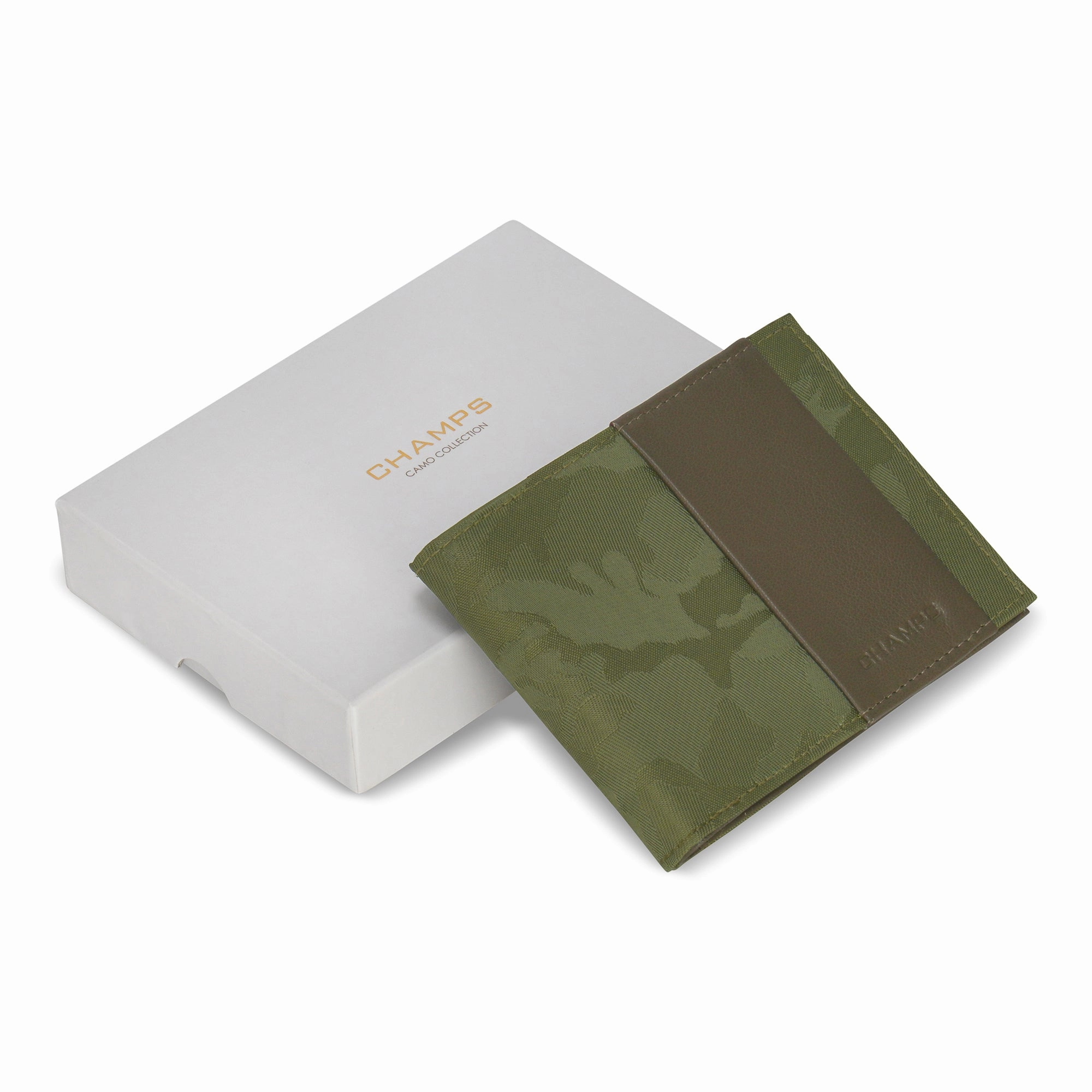Camo / Leather Center Wing Wallet *Drop Ship*