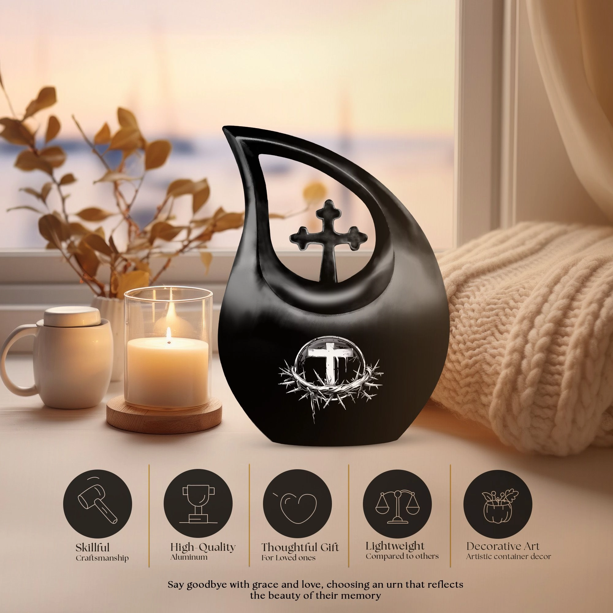 Catholic Urn, A Timeless Memorial Urn For Human Ashes