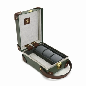 Centenary · 3-Slot Watch Case | Green/Brown