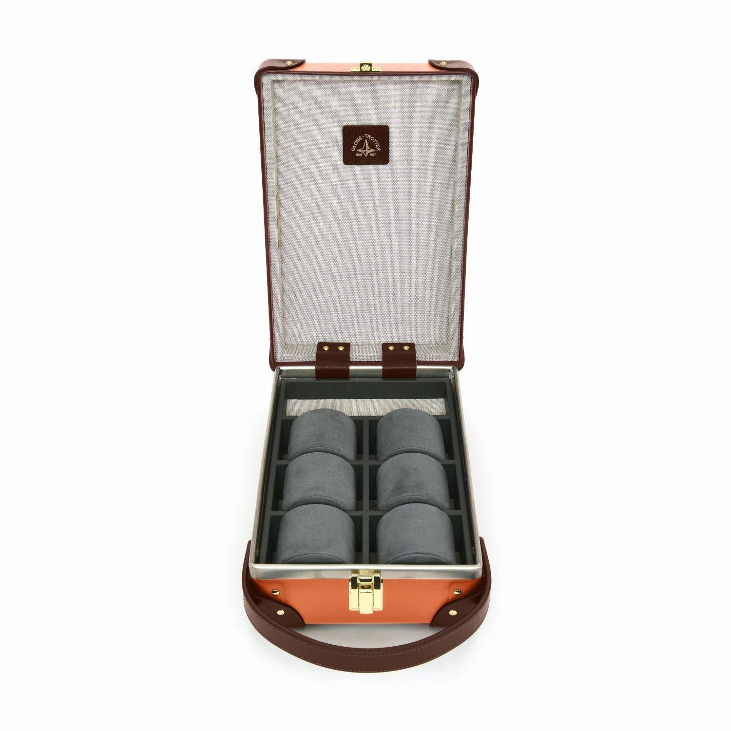 Centenary · 6-Slot Watch Case | Marmalade/Brown