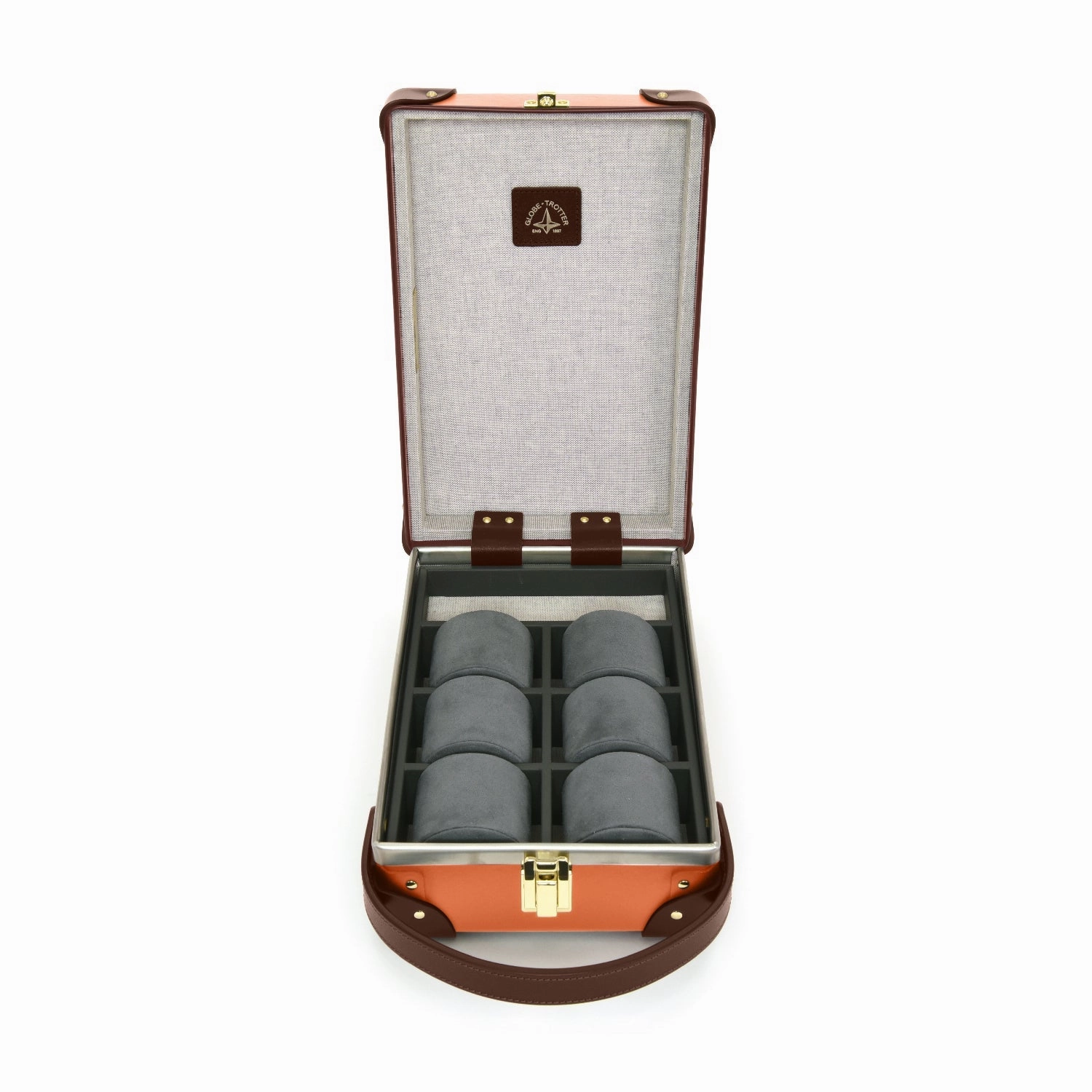 Centenary · 6-Slot Watch Case | Marmalade/Brown