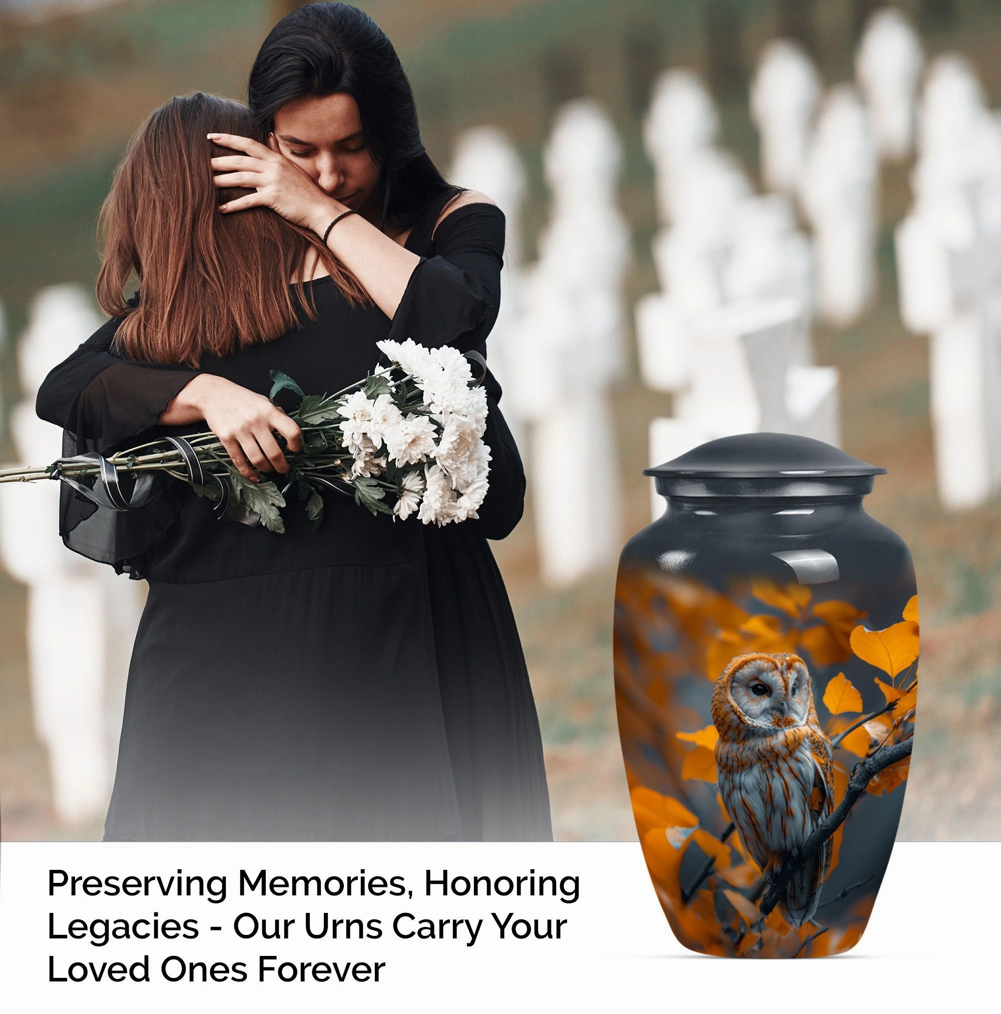 Cherished Remains Owl Urn - Timeless Elegance Cremation
