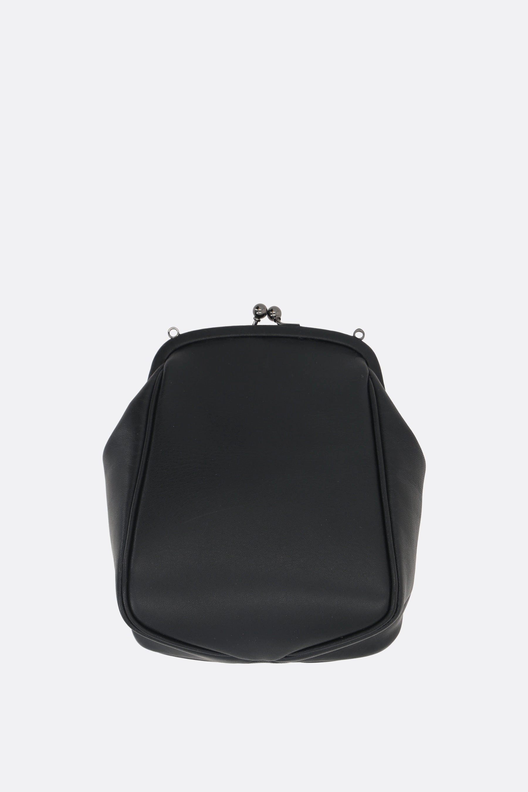 Clasp medium pouch in smooth leather