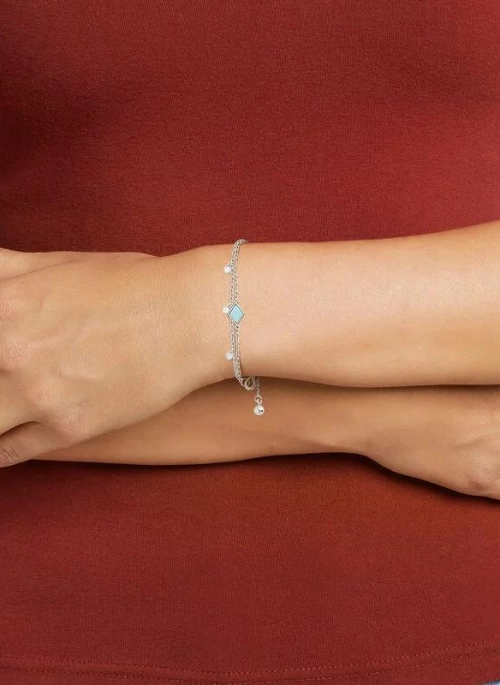 Connie Opal Adjustable Bracelet Silver