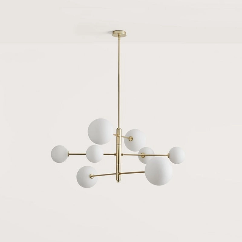 Contemporary Eight Light Orb Chandelier