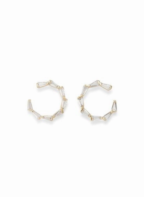 Crystal Small Gold Hoops