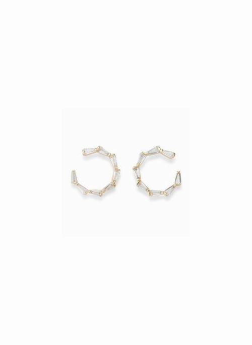 Crystal Small Gold Hoops