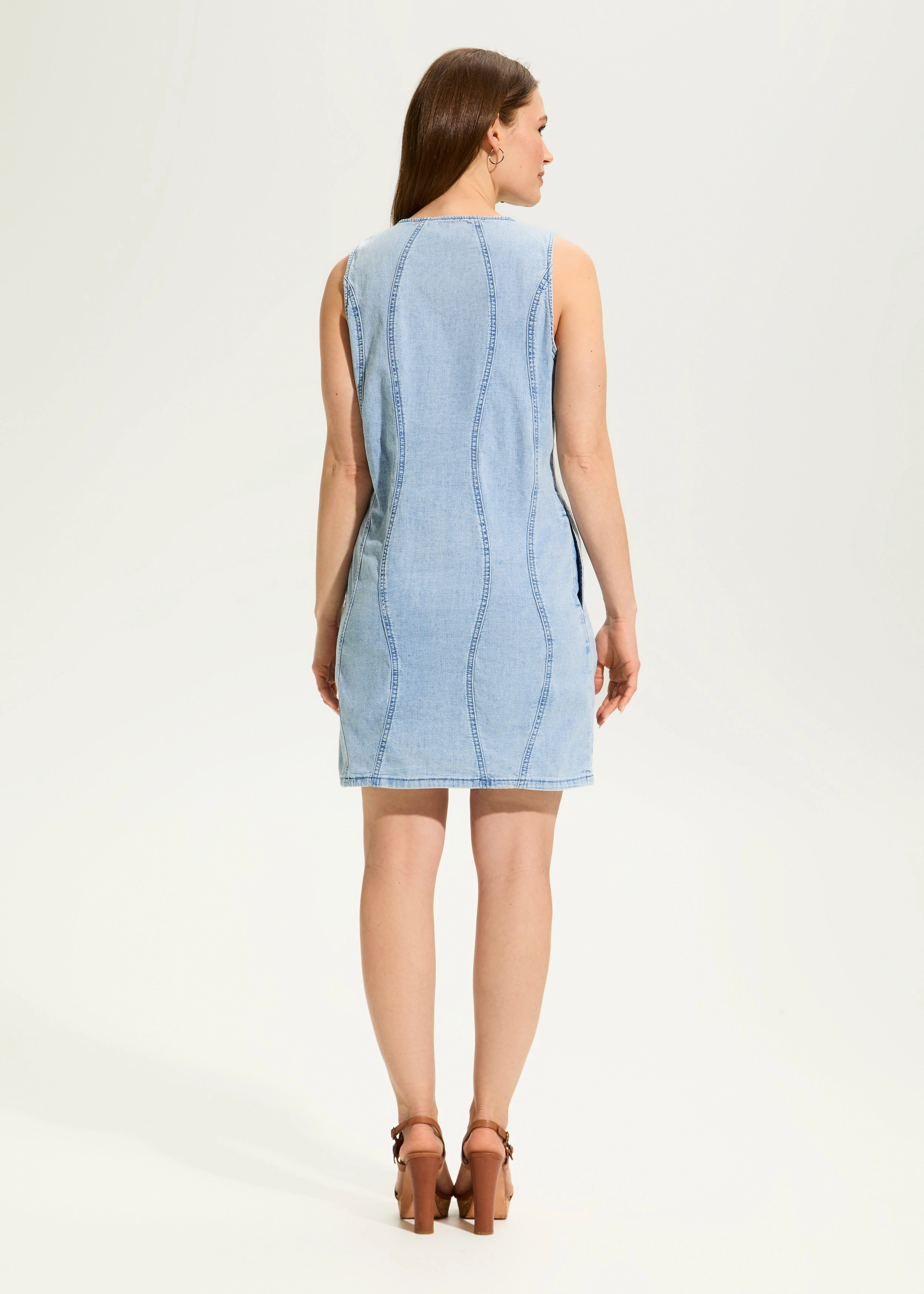 Denim Wave Dress, Powder Wash