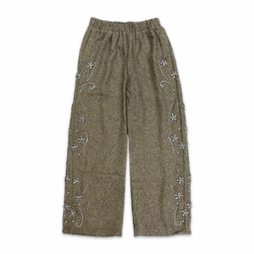 Diamond Floral Pants Green