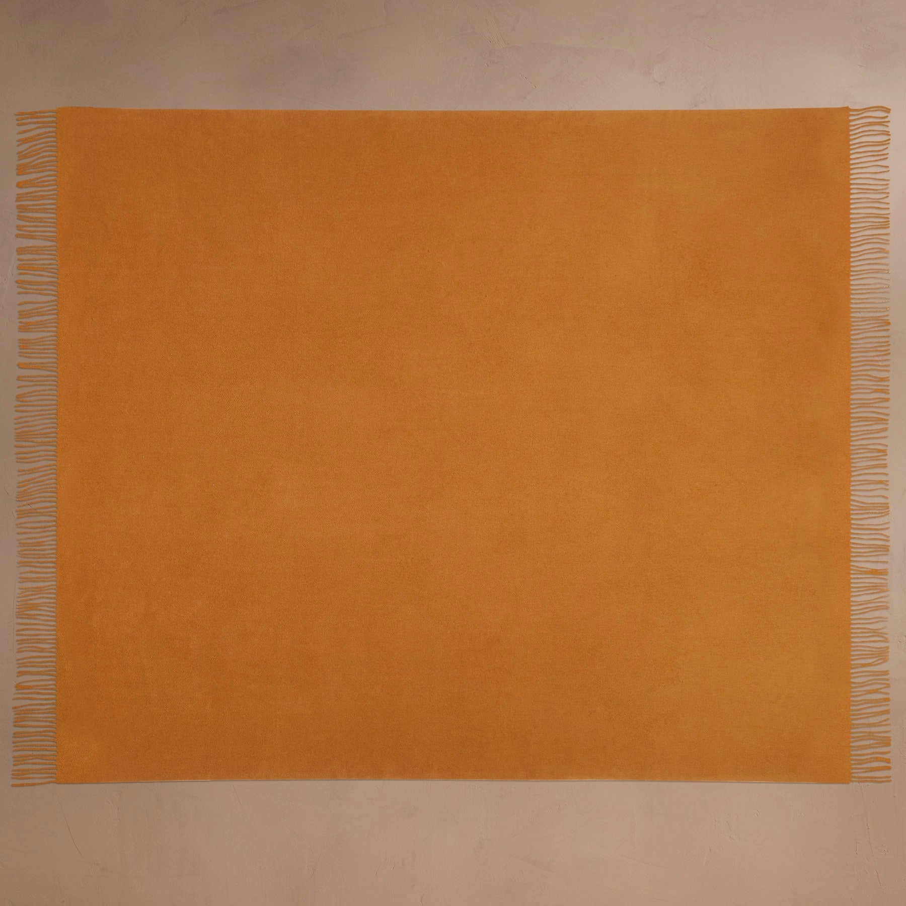 Double Sided Woven Cashmere Blanket - Rust/Ivory