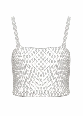 Elsa Diamond Lattice Cami (Silver/Clear)