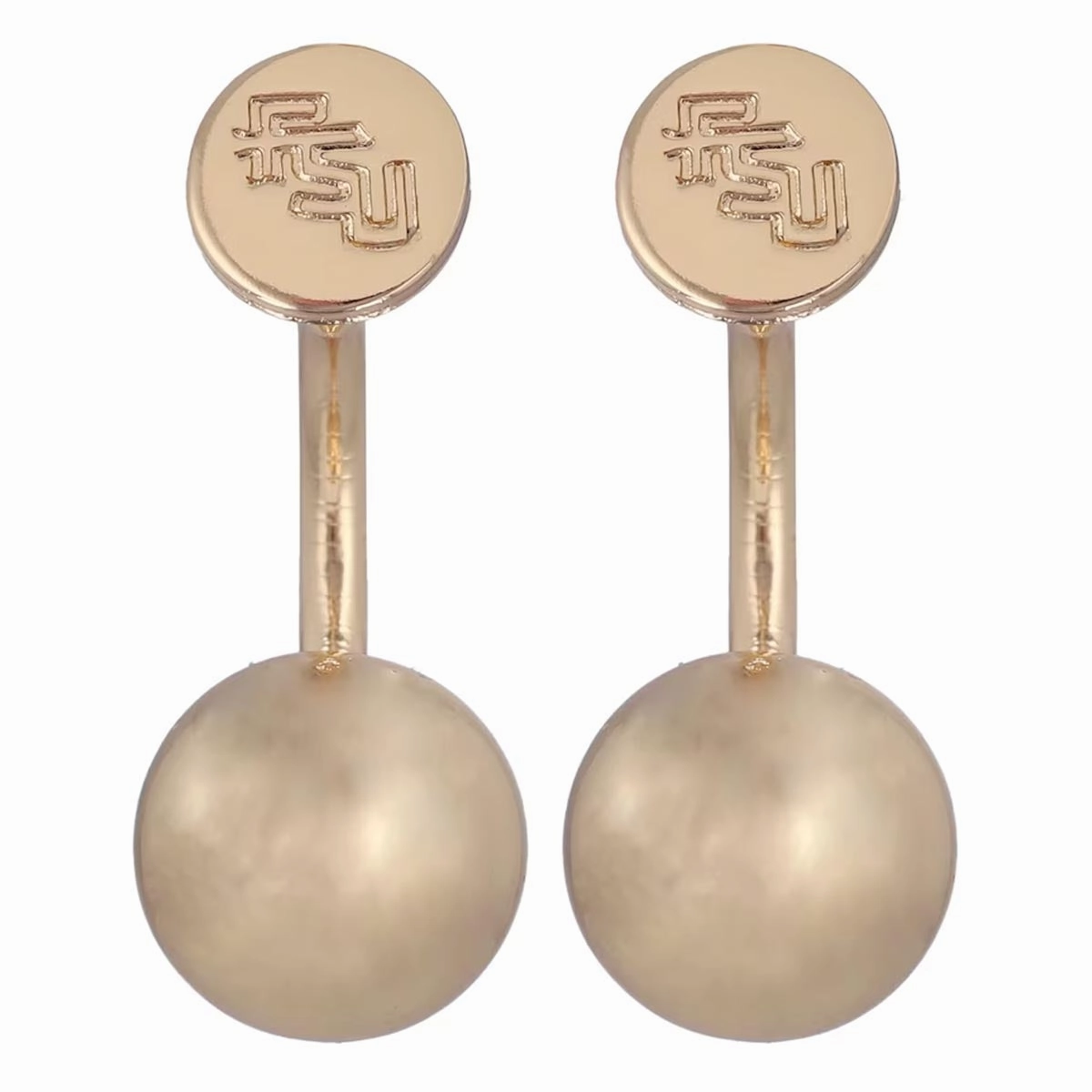 Emerson Street Stacked FSU Gold Ball Earrings