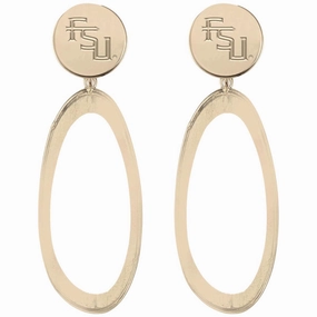 Emerson Street Stacked FSU Gold Hoop Earrings