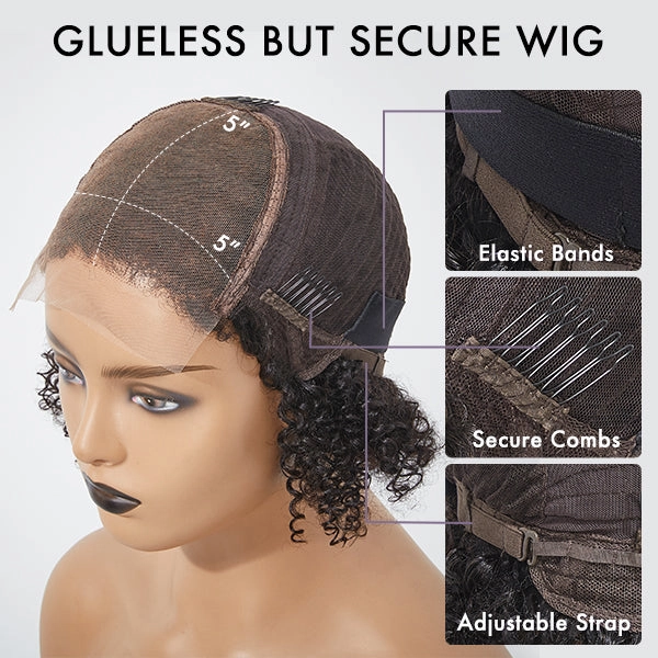 Exclusive Sale | Go Natural Ease | Soft Kinky Curly Glueless 5x5 Closure HD Lace Wig Ready to Go
