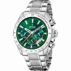 Festina Timeless Chronograph Stainless Steel Chronograph Mens Watch I Model F20668/3 Quartz Movement