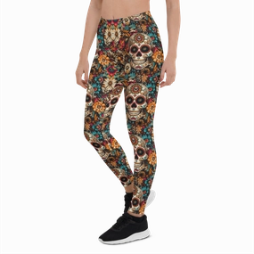 Festival Colorful Sugar Skull Leggings