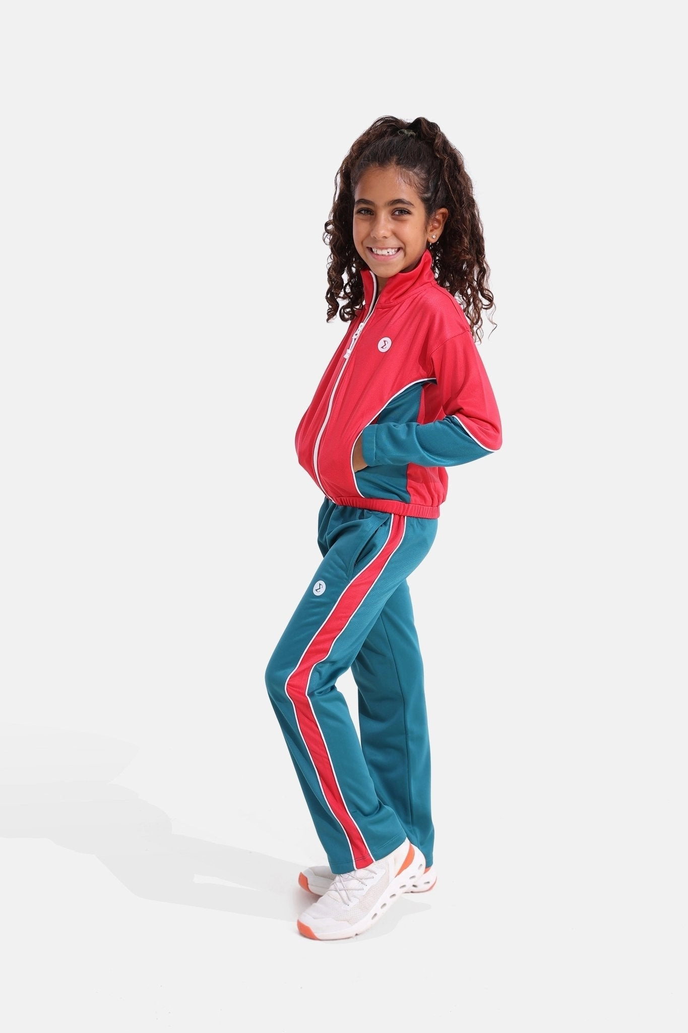 Girls Spruce/Magenta Tracksuit