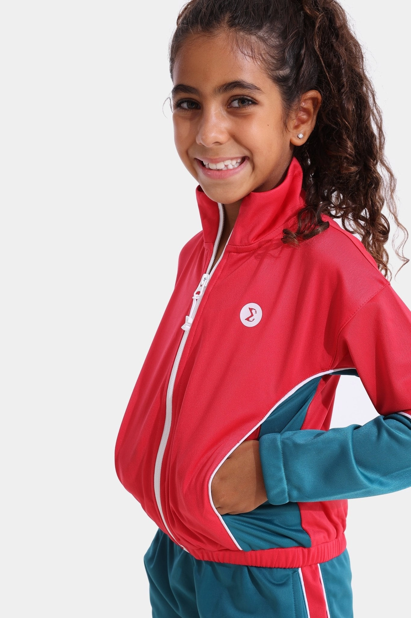 Girls Spruce/Magenta Tracksuit