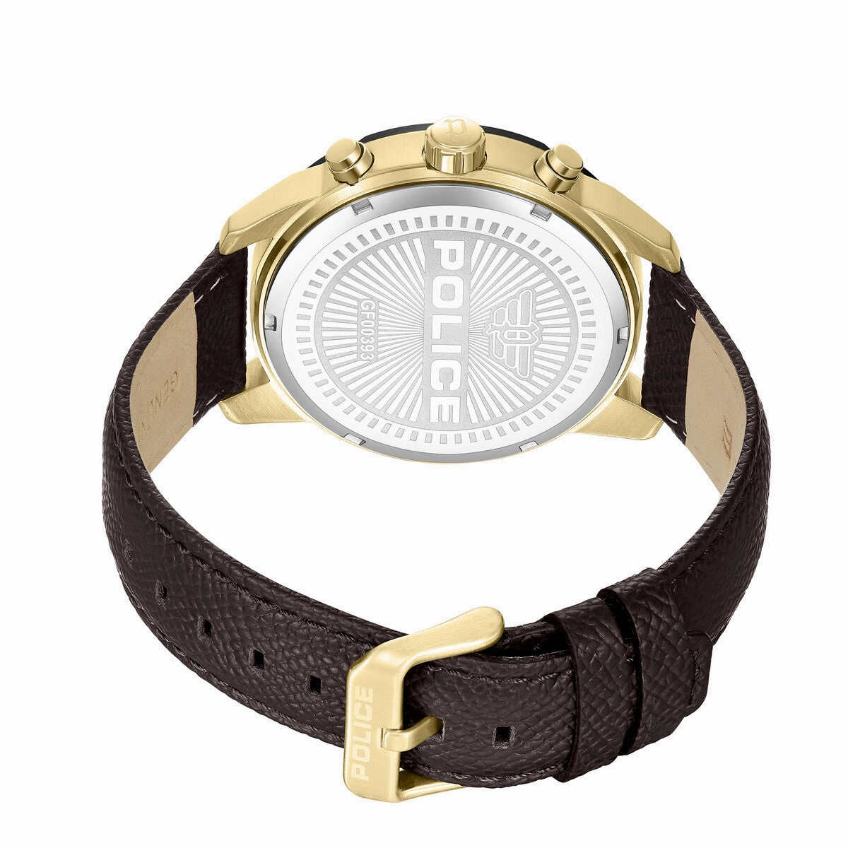 Gold Case & Brown Dial Watch With Brown Leather Strap - Brown