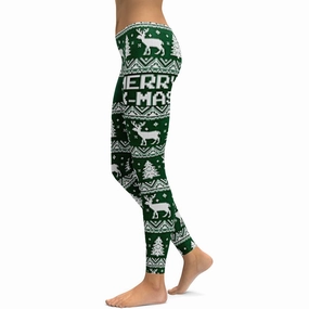 Green Ugly Christmas Leggings