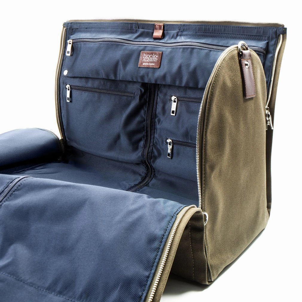 Hook and Albert Men's Waxed Canvas Garment Weekender Bag