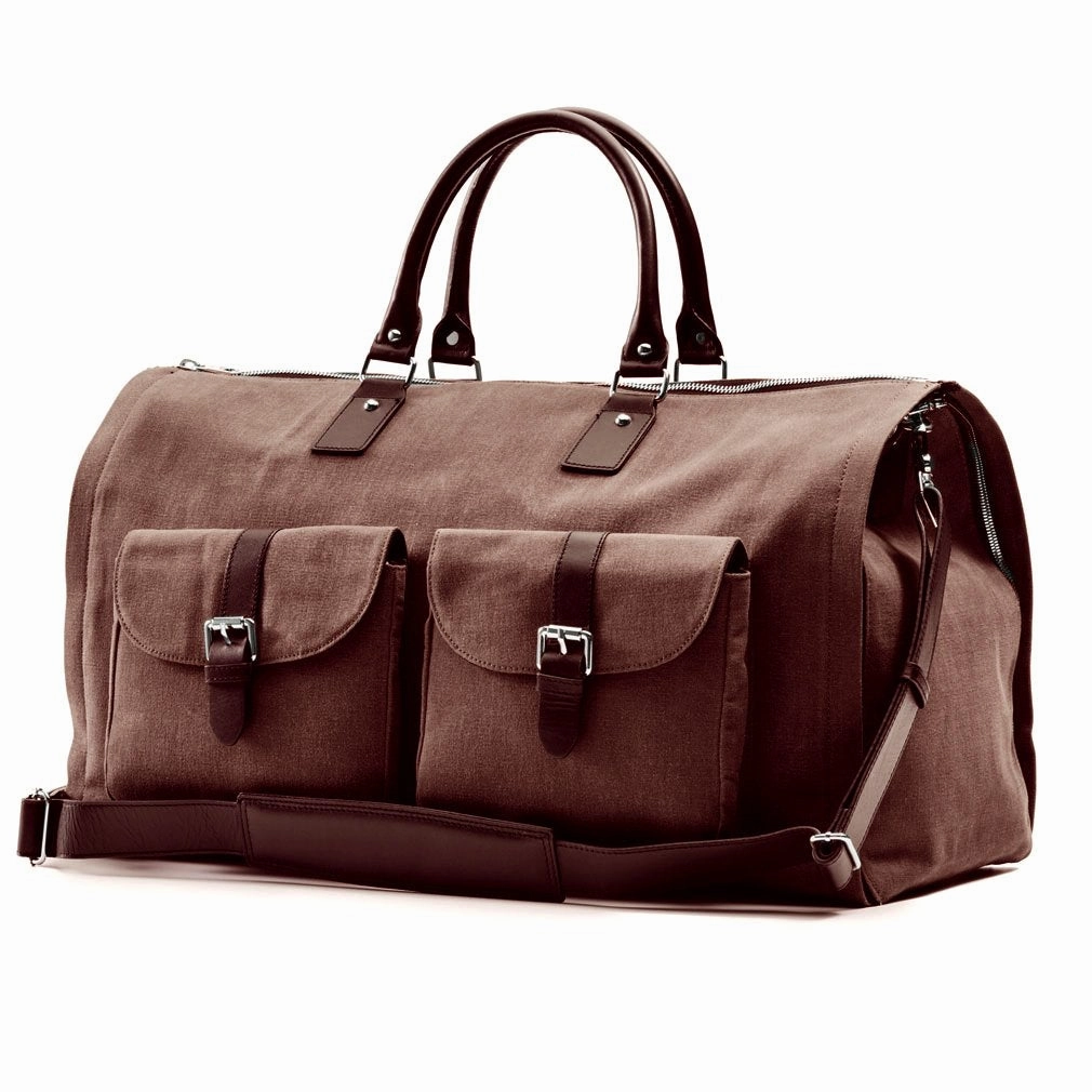 Hook and Albert Men's Waxed Canvas Garment Weekender Bag