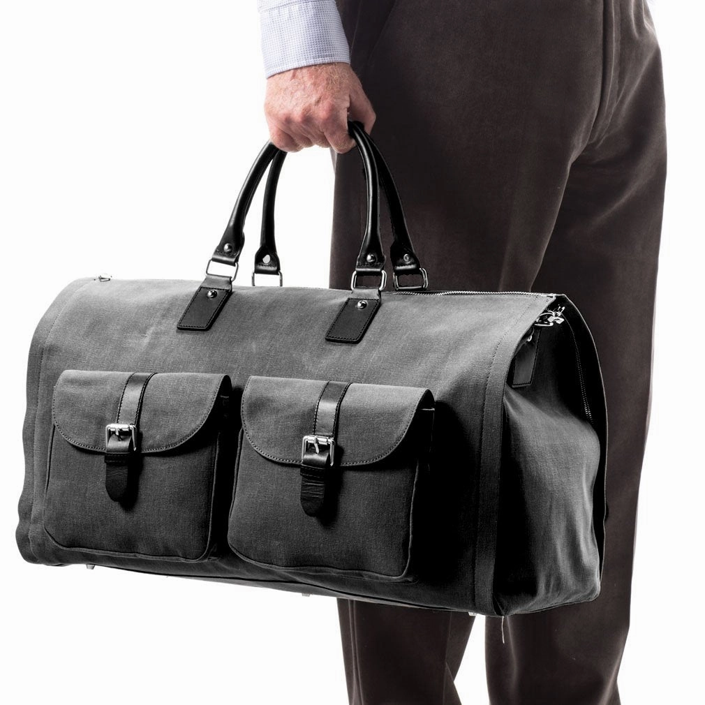 Hook and Albert Men's Waxed Canvas Garment Weekender Bag