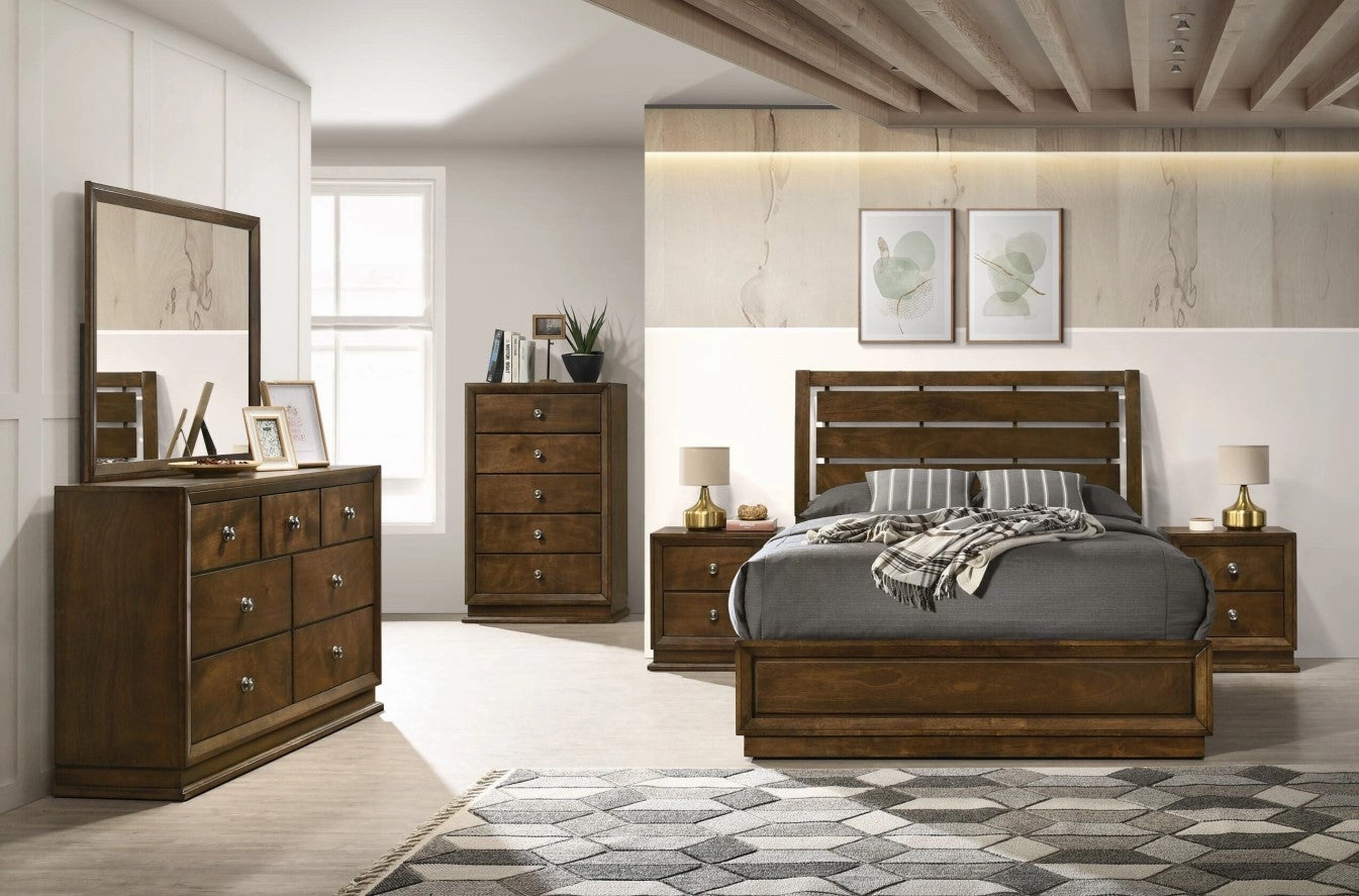 Irma Queen Bed with Dresser Mirror and Nightstand