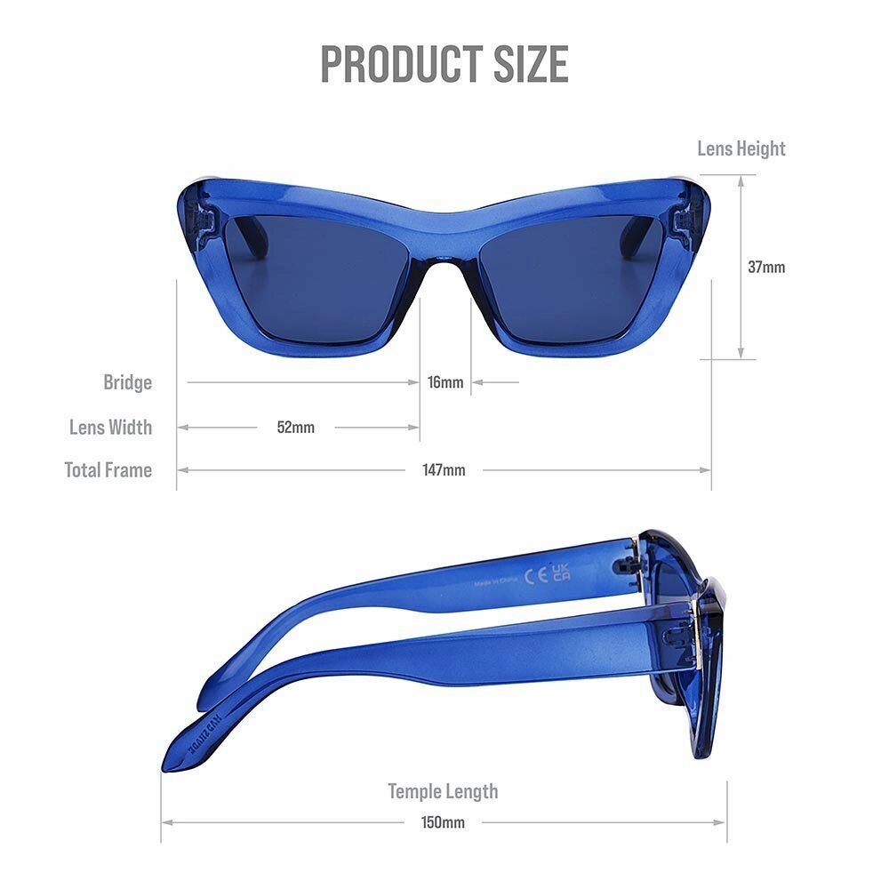 Ivy Beauty Mad Shade Vibrant Sunglasses Blue